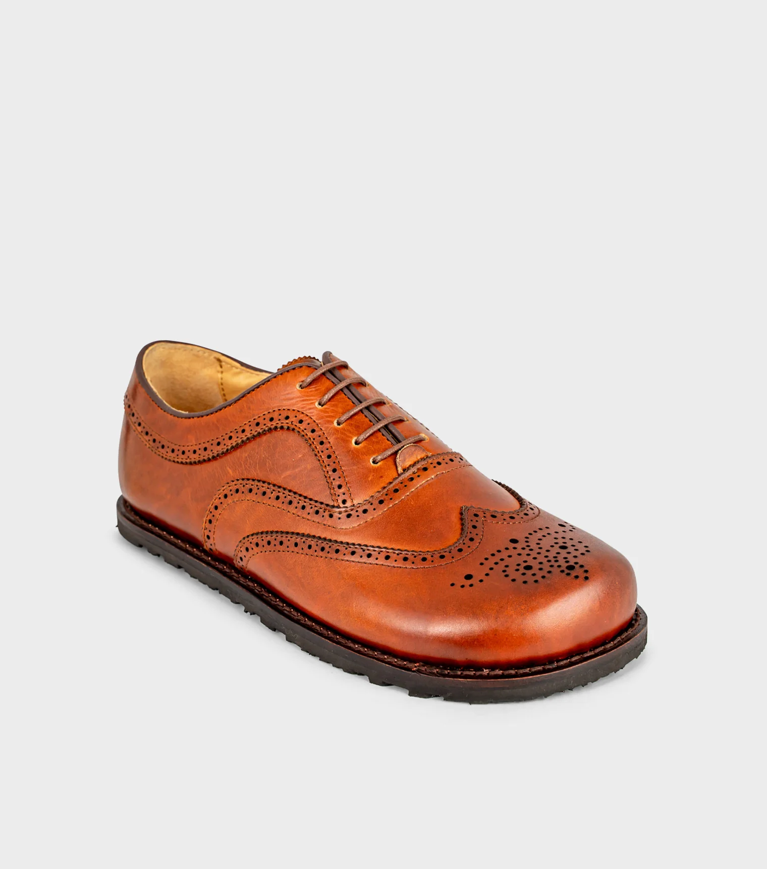 Goodyear Welted Barefoot Brogue Shoes 2.0 Chestnut Brown XW - Image 7